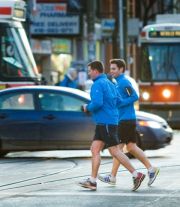 shorts in Toronto winter