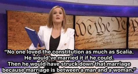 samantha bee on Scalia