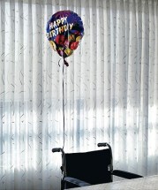 happy birthday balloon wheelchair