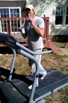 beer smoking treadmill
