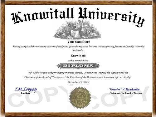 know it all diploma