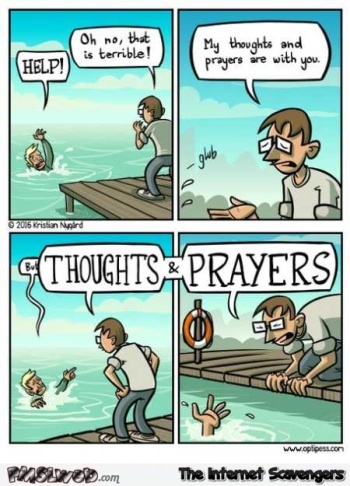 thoughts and prayers cartoon