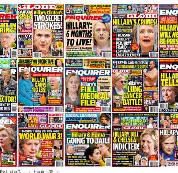 national enquirer hillary covers