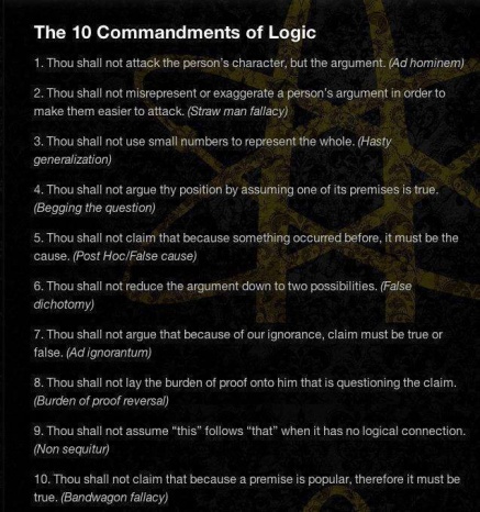 10 commandments of logic
